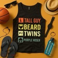 Perfect Dude Tall Guy Beard Twins Purple Hoser Dude Tank Top thumb 4