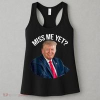 President Donald Trump Miss Me Yet Funny Political 2024 Us Flag Women's Tank Top thumb 3