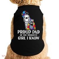 Proud Dad Toughest Autism Awareness Daddy Papa Doggie Tank thumb 0