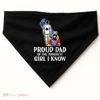 Proud Dad Toughest Autism Awareness Daddy Papa USA-Made Doggie Bandana thumb 0