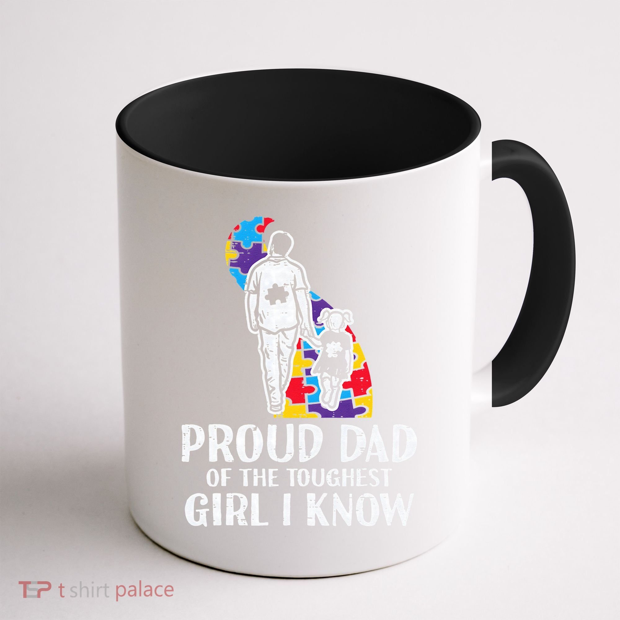 Proud Dad Toughest Autism Awareness Daddy Papa Coffee Mug