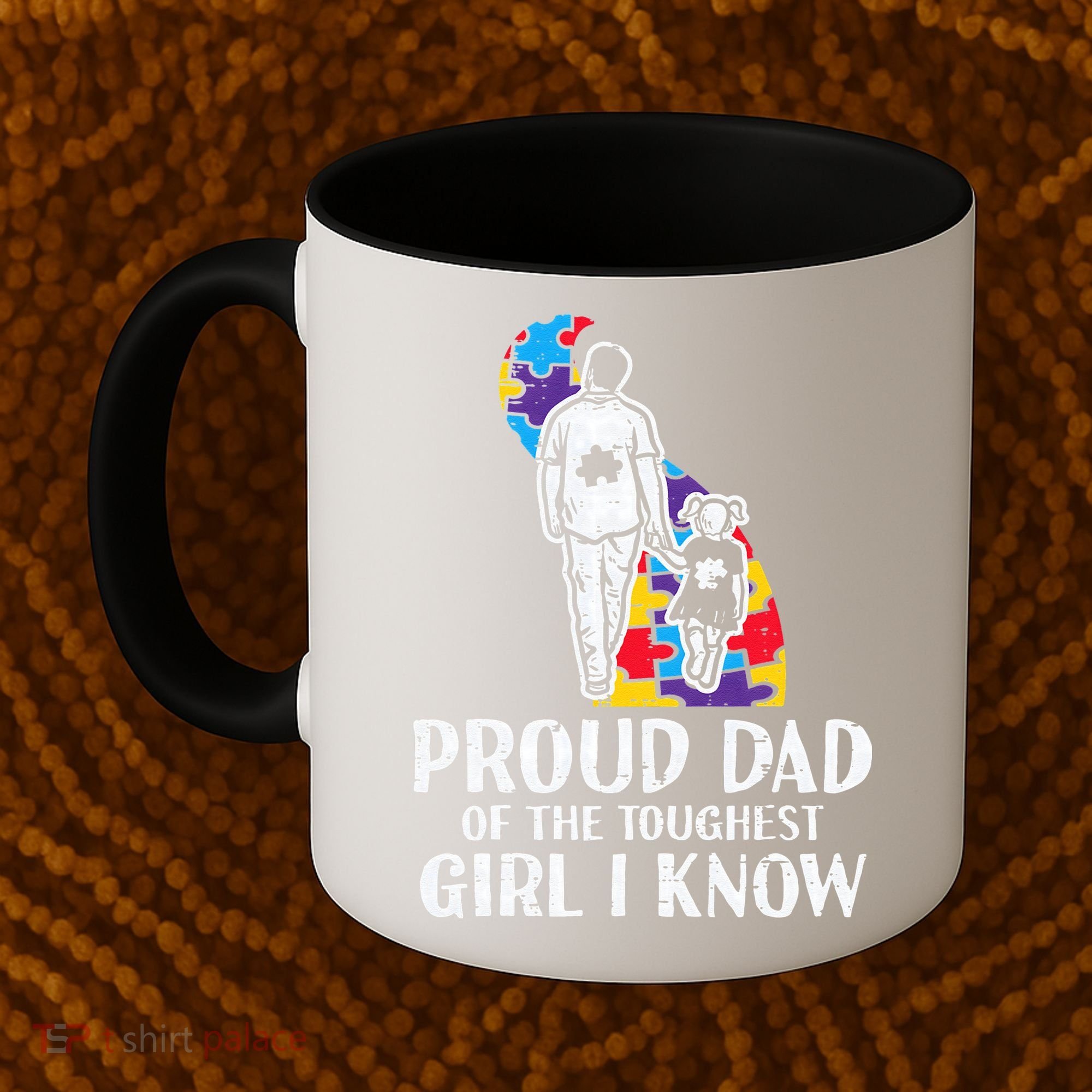 Proud Dad Toughest Autism Awareness Daddy Papa Coffee Mug