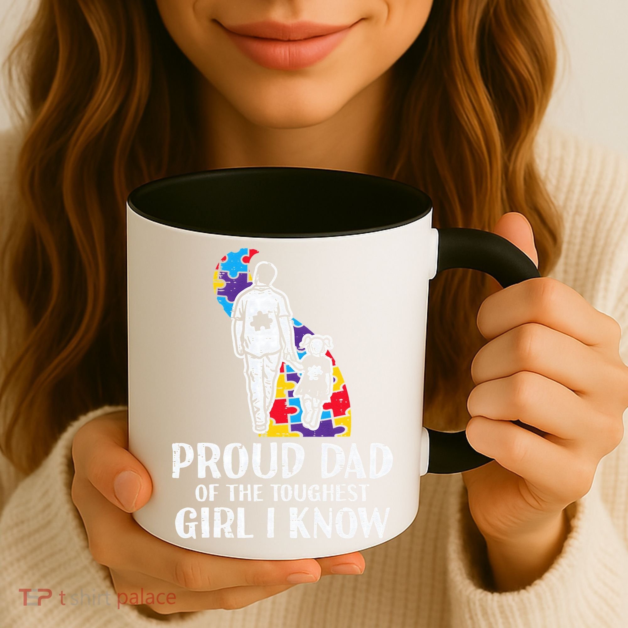 Proud Dad Toughest Autism Awareness Daddy Papa Coffee Mug