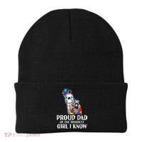 Proud Dad Toughest Autism Awareness Daddy Papa Beanie thumb 0