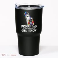 Proud Dad Toughest Autism Awareness Daddy Papa Tumbler thumb 0
