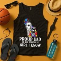 Proud Dad Toughest Autism Awareness Daddy Papa Tank Top thumb 4