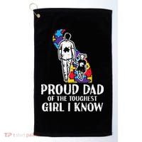 Proud Dad Toughest Autism Awareness Daddy Papa Golf Towel thumb 0