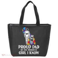 Proud Dad Toughest Autism Awareness Daddy Papa Tote Bag thumb 0