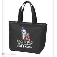 Proud Dad Toughest Autism Awareness Daddy Papa Tote Bag thumb 3