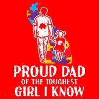 Proud Dad Toughest Autism Awareness Daddy Papa Santa Hat thumb 1