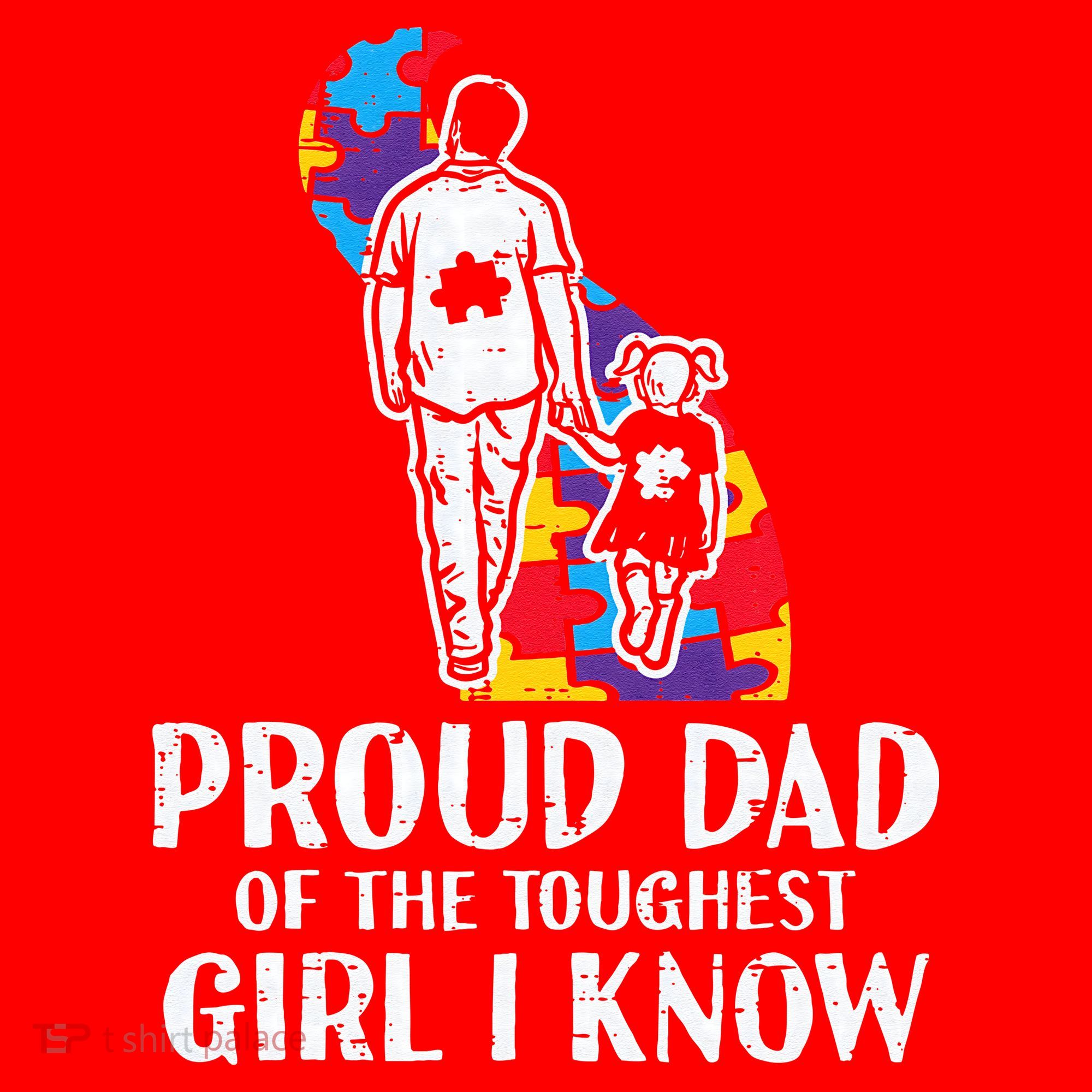 Proud Dad Toughest Autism Awareness Daddy Papa Santa Hat