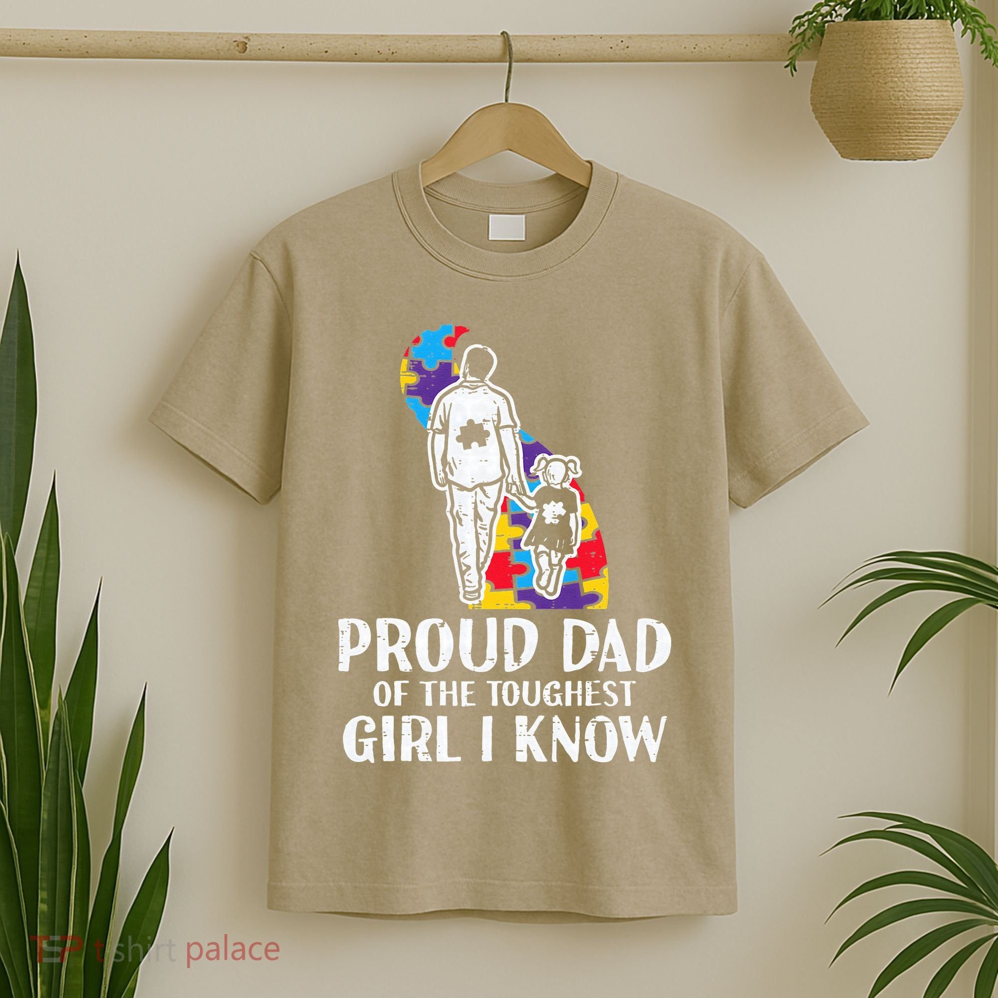 Proud Dad Toughest Autism Awareness Daddy Papa T-Shirt