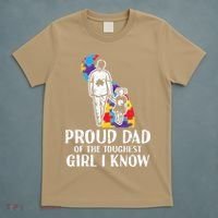 Proud Dad Toughest Autism Awareness Daddy Papa T-Shirt thumb 5