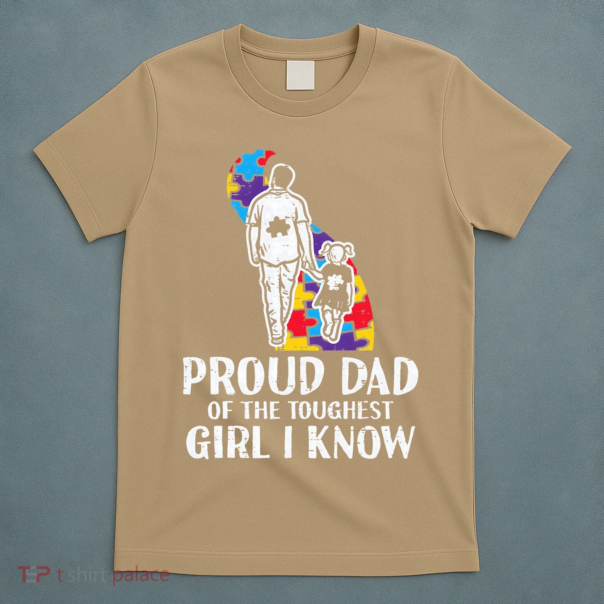 Proud Dad Toughest Autism Awareness Daddy Papa T-Shirt