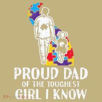 Proud Dad Toughest Autism Awareness Daddy Papa T-Shirt thumb 7