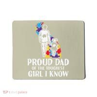 Proud Dad Toughest Autism Awareness Daddy Papa Mousepad thumb 0