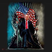 President Donald Trump Sitting On United States Throne Meaningful Gift Backpack thumb 2