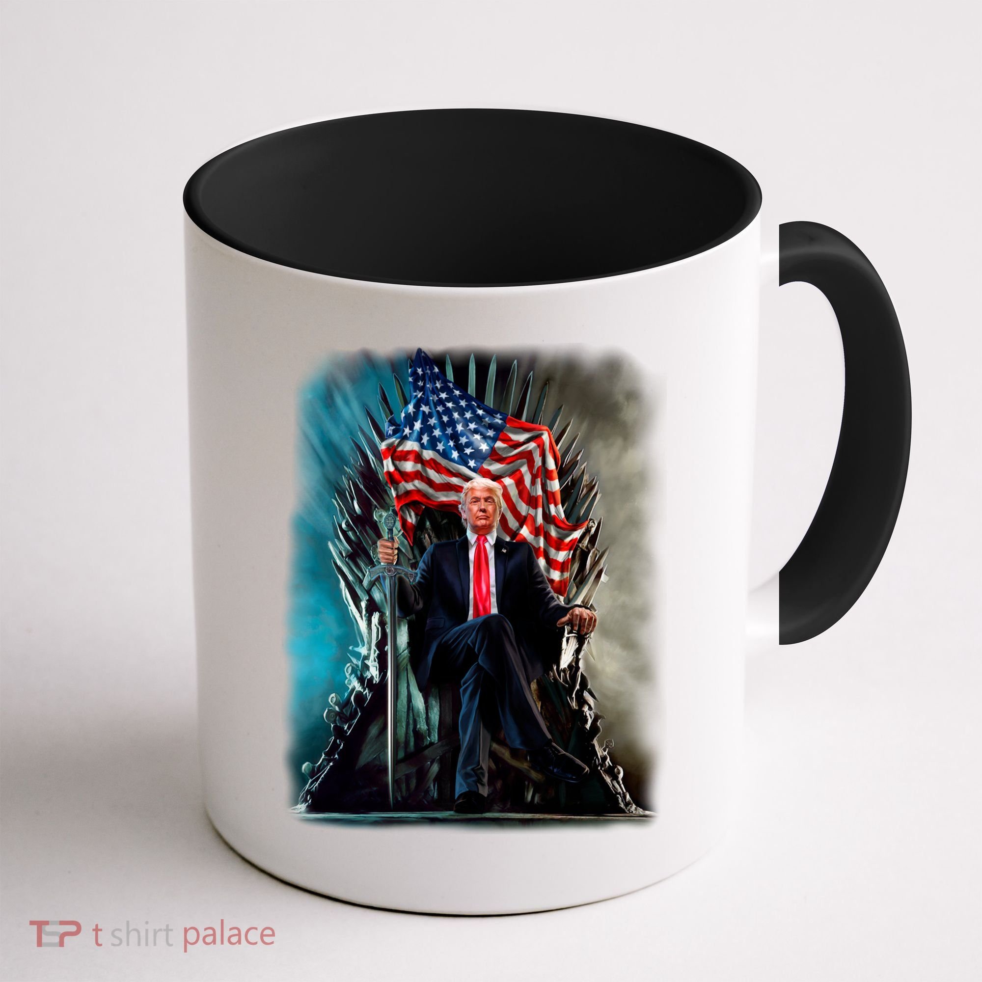 President Donald Trump Sitting On United States Throne Meaningful Gift Coffee Mug