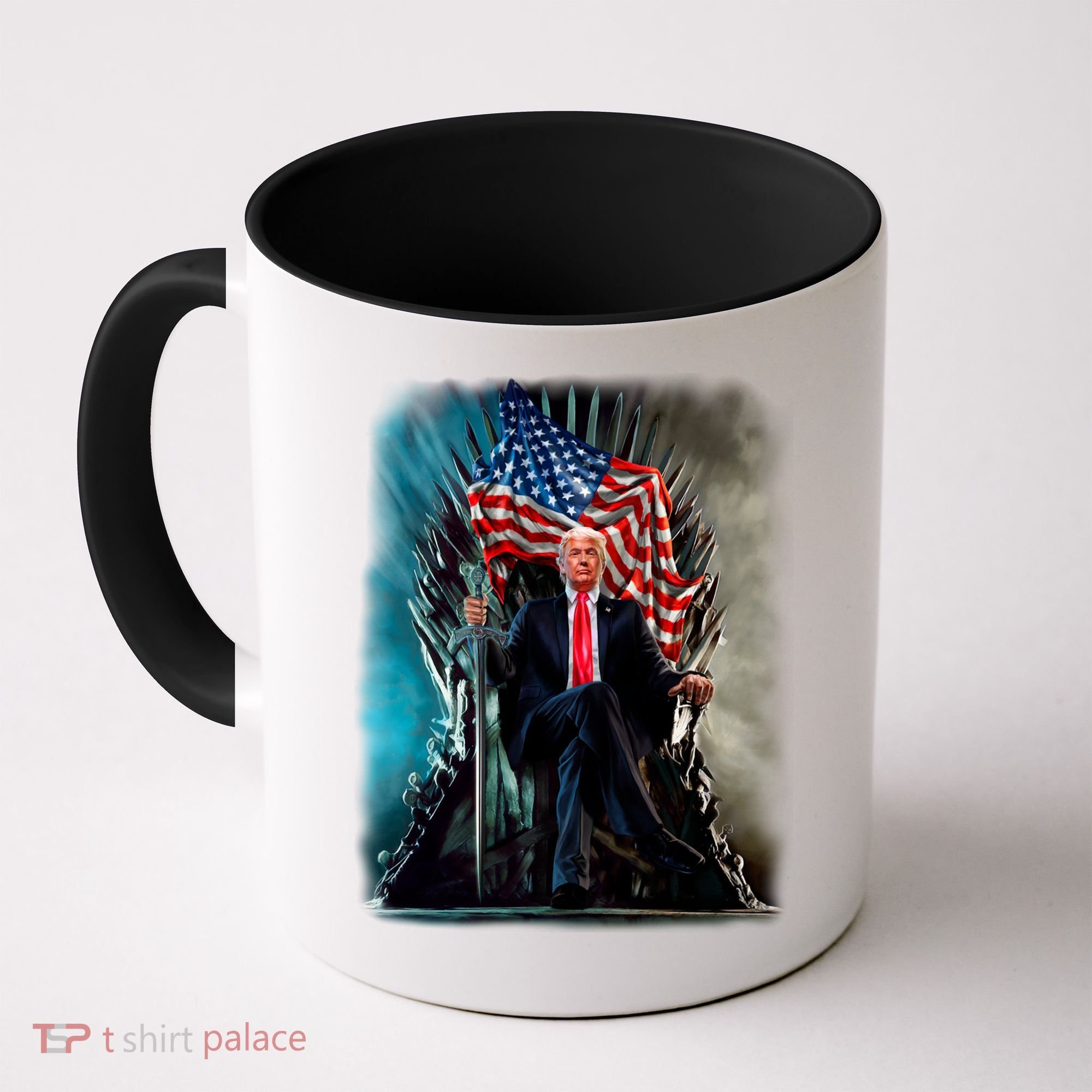 President Donald Trump Sitting On United States Throne Meaningful Gift Coffee Mug