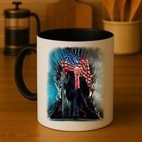 President Donald Trump Sitting On United States Throne Meaningful Gift Coffee Mug thumb 4