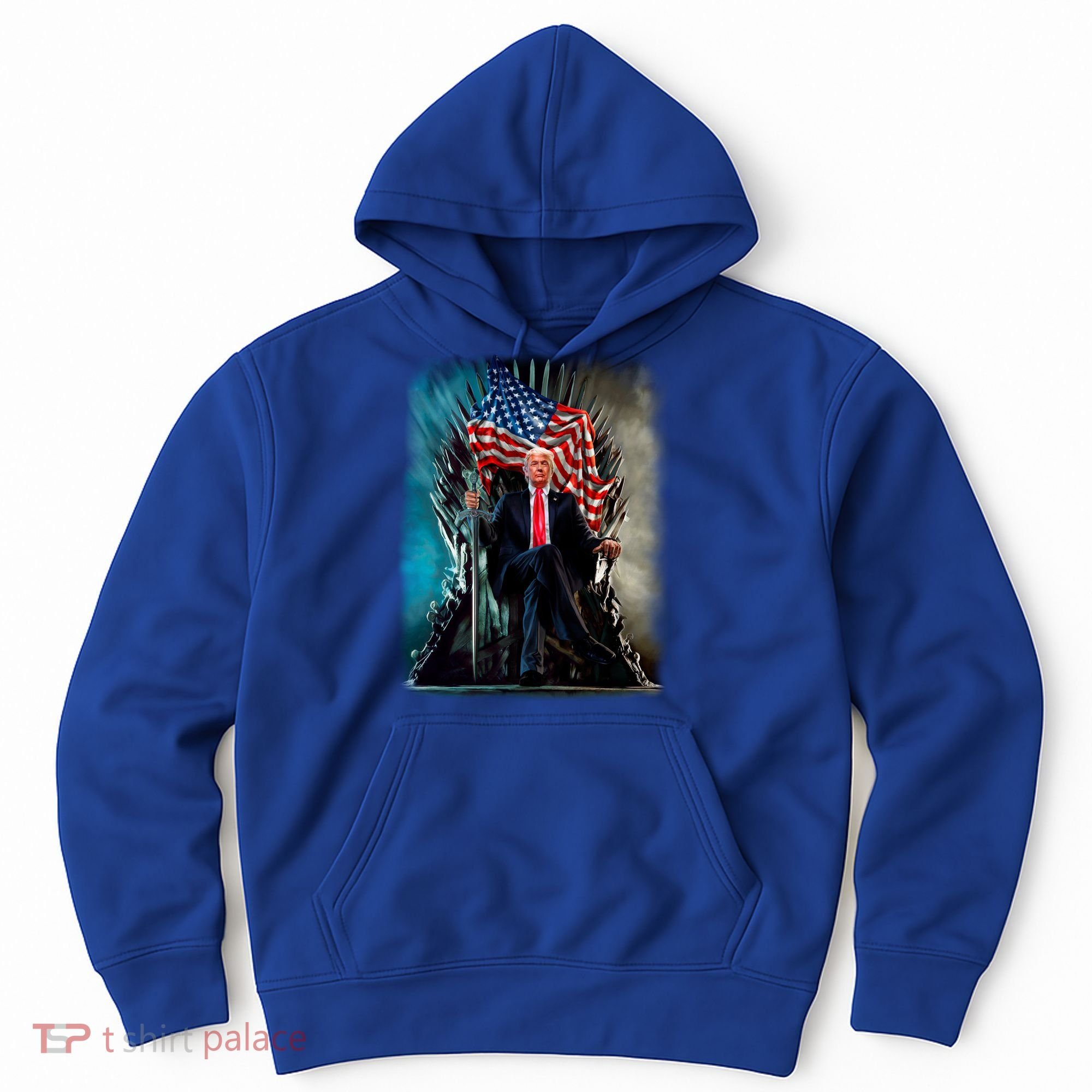 President Donald Trump Sitting On United States Throne Meaningful Gift Hoodie