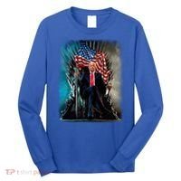President Donald Trump Sitting On United States Throne Meaningful Gift Long Sleeve Shirt thumb 0