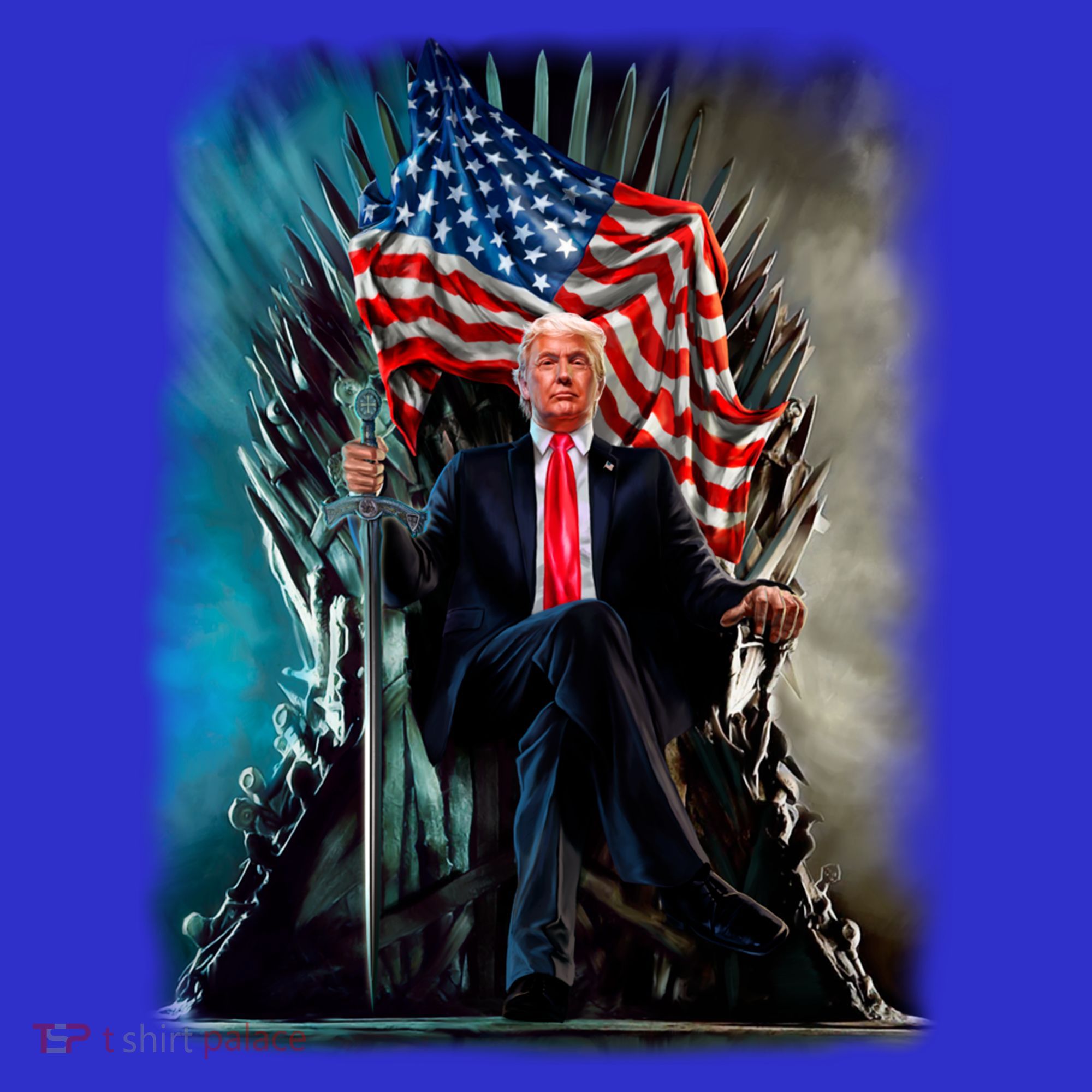 President Donald Trump Sitting On United States Throne Meaningful Gift Long Sleeve Shirt