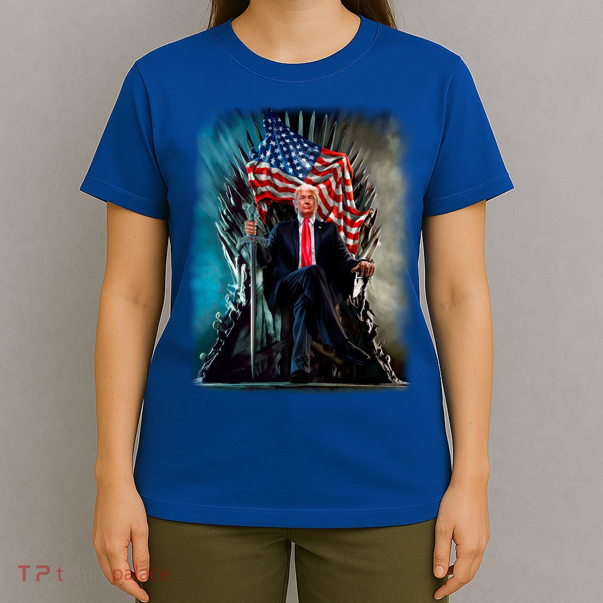 President Donald Trump Sitting On United States Throne Meaningful Gift T-Shirt