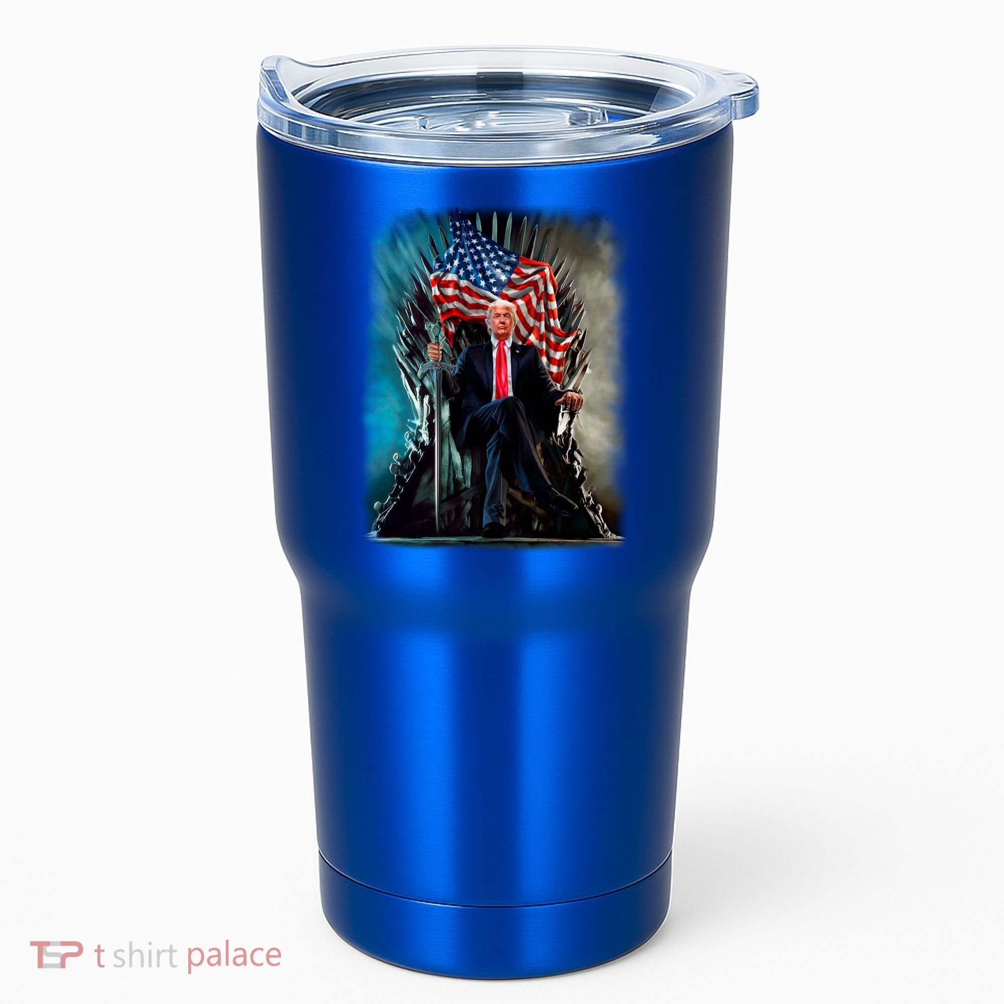 President Donald Trump Sitting On United States Throne Meaningful Gift Tumbler