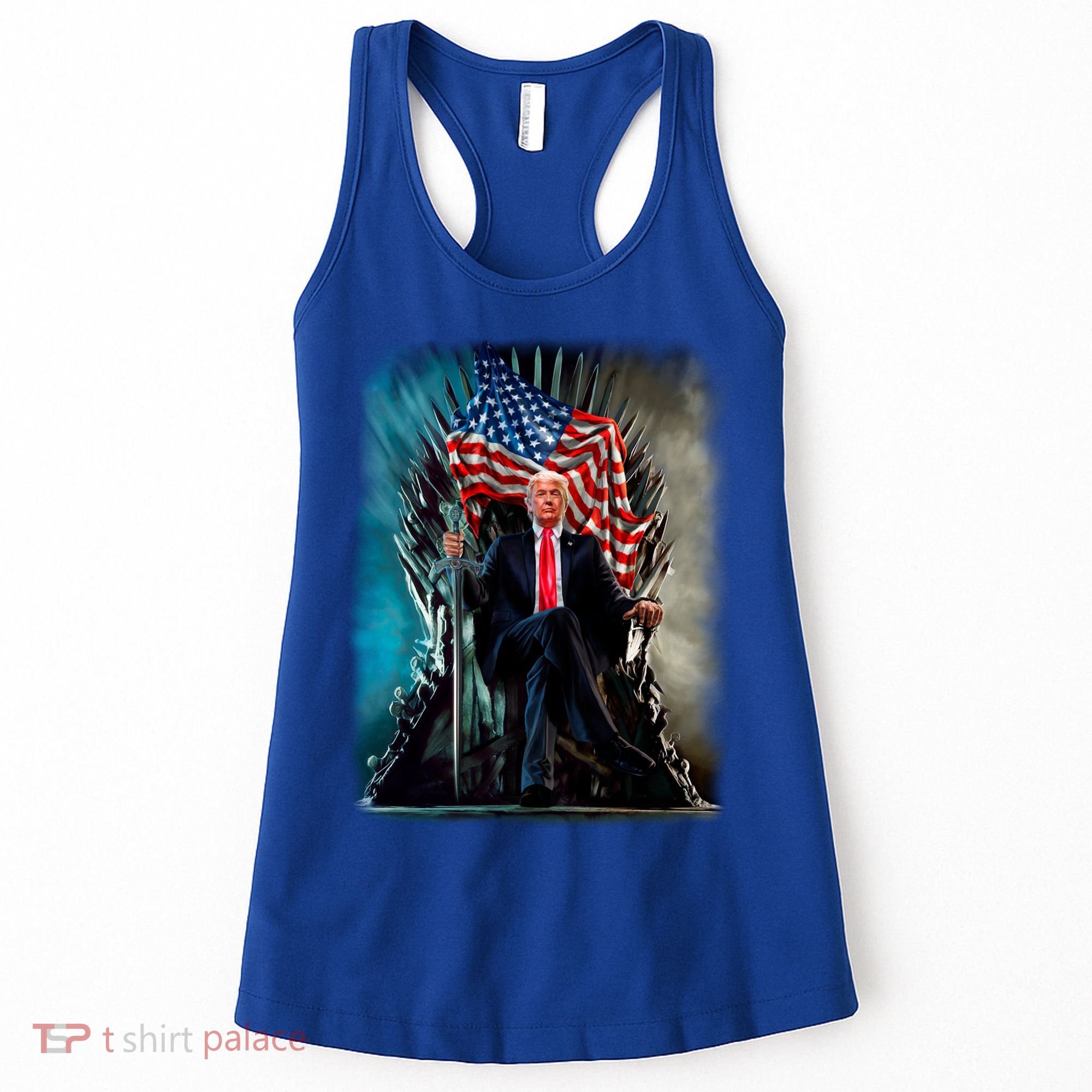 President Donald Trump Sitting On United States Throne Meaningful Gift Women's Tank Top