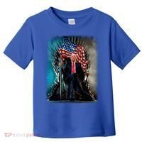 President Donald Trump Sitting On United States Throne Meaningful Gift Toddler T-Shirt thumb 0