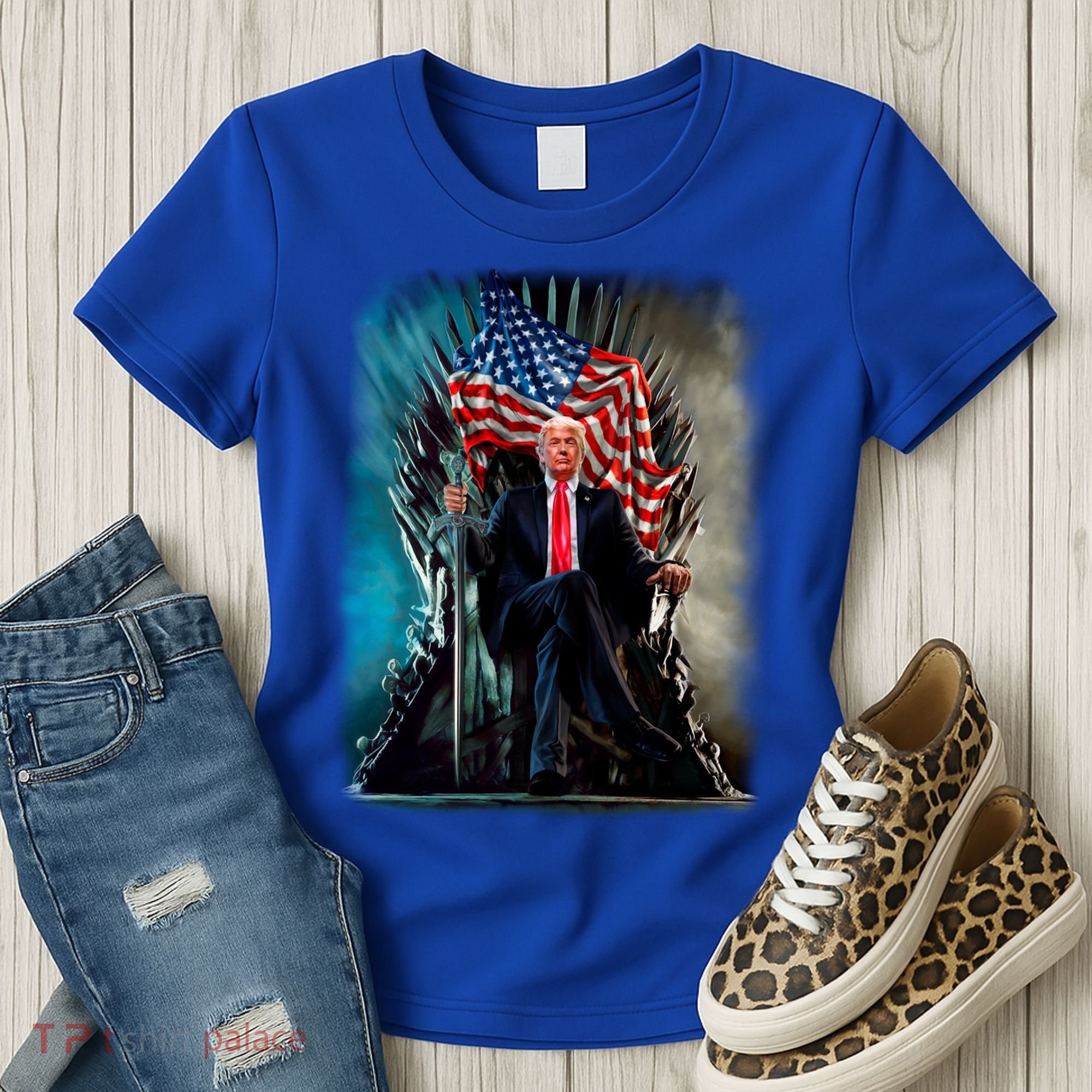 President Donald Trump Sitting On United States Throne Meaningful Gift Women's T-Shirt