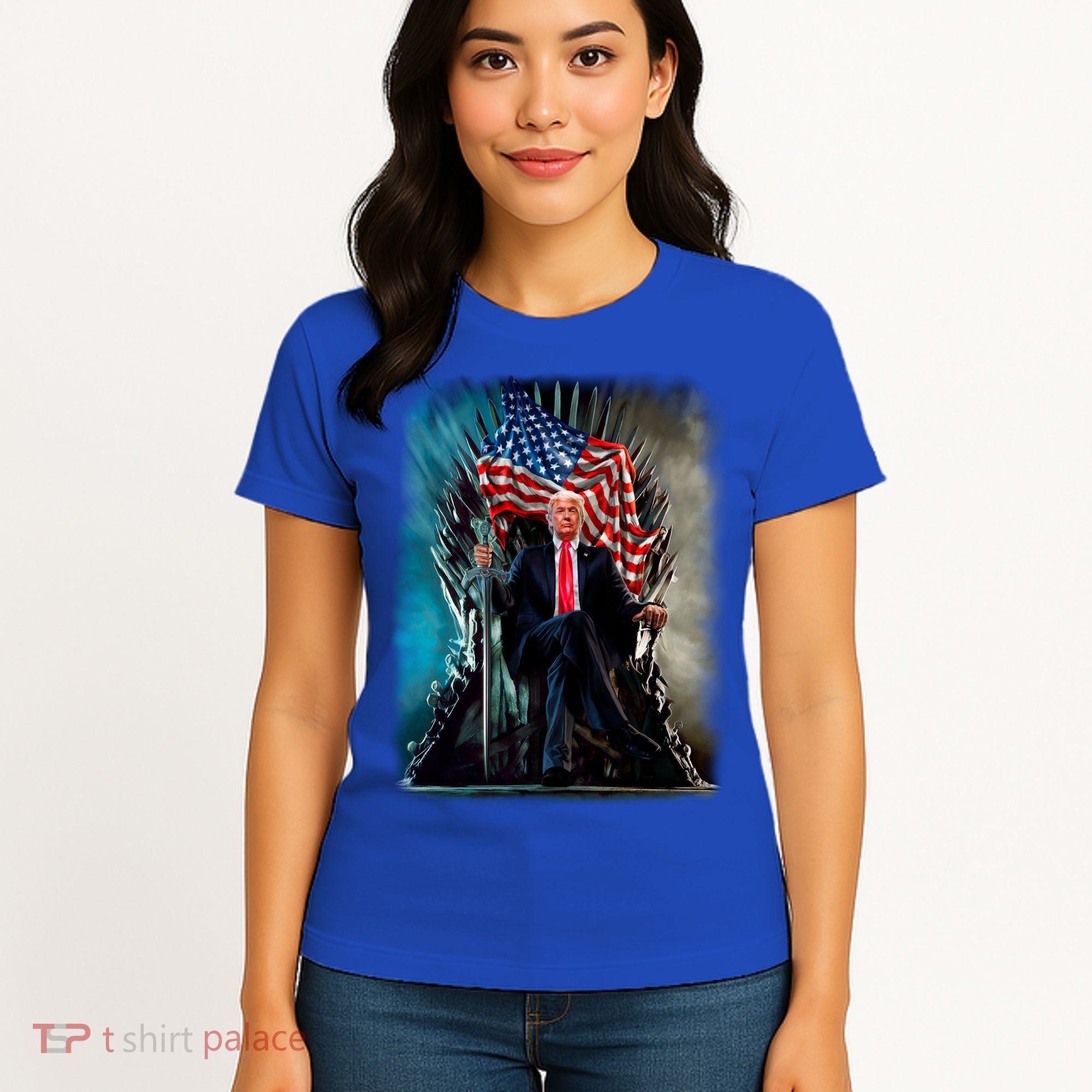 President Donald Trump Sitting On United States Throne Meaningful Gift Women's T-Shirt