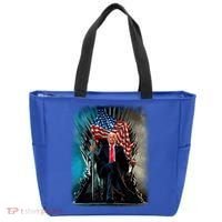 President Donald Trump Sitting On United States Throne Meaningful Gift Tote Bag thumb 0