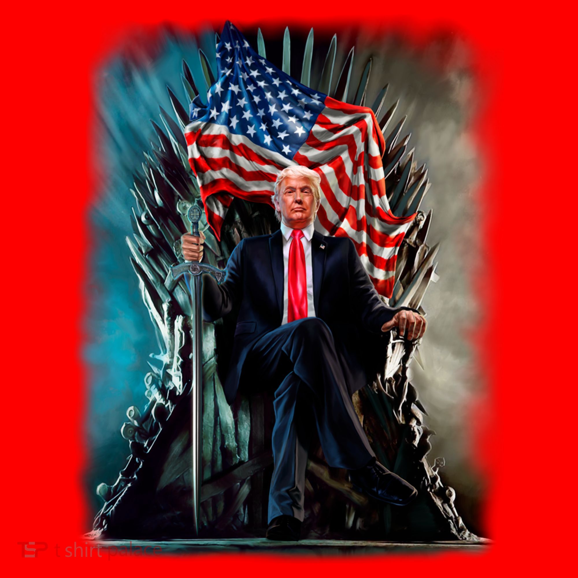 President Donald Trump Sitting On United States Throne Meaningful Gift Santa Hat