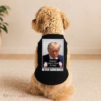 President Donald Trump Mugshot Never Surrender Doggie Tank thumb 2