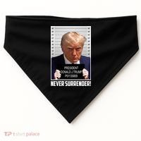 President Donald Trump Mugshot Never Surrender USA-Made Doggie Bandana thumb 0