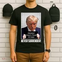 President Donald Trump Mugshot Never Surrender T-Shirt thumb 6