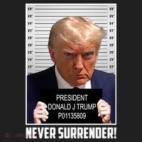President Donald Trump Mugshot Never Surrender Hat thumb 2