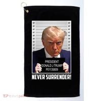 President Donald Trump Mugshot Never Surrender Golf Towel thumb 0