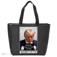President Donald Trump Mugshot Never Surrender Tote Bag thumb 0