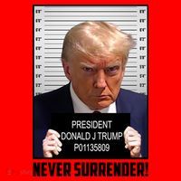 President Donald Trump Mugshot Never Surrender Santa Hat thumb 1
