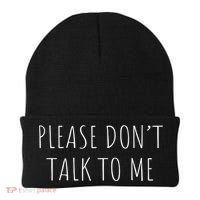 Please Don't Talk To Me Cool Gift Beanie thumb 0