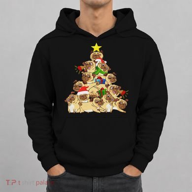 Pug Dogs Tree Christmas Sweater Xmas Pet Animal Dog Gifts Hoodie