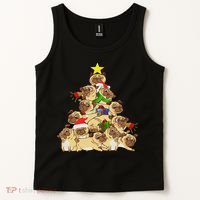 Pug Dogs Tree Christmas Sweater Xmas Pet Animal Dog Gifts Tank Top thumb 2