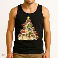 Pug Dogs Tree Christmas Sweater Xmas Pet Animal Dog Gifts Tank Top thumb 3