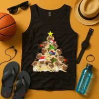 Pug Dogs Tree Christmas Sweater Xmas Pet Animal Dog Gifts Tank Top thumb 4