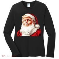 President Donald Trump Santa Claus Women's Long Sleeve Shirt thumb 0