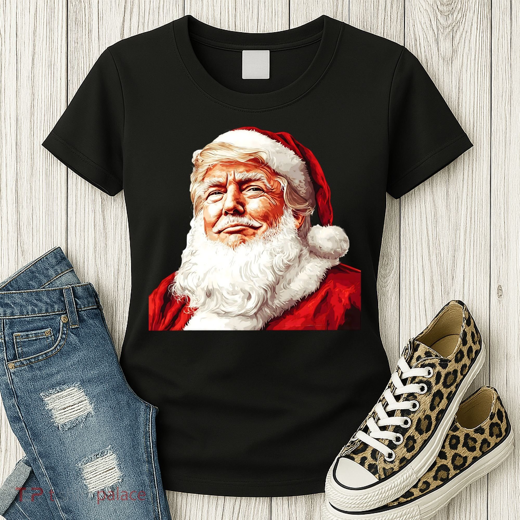President Donald Trump Santa Claus Women's T-Shirt
