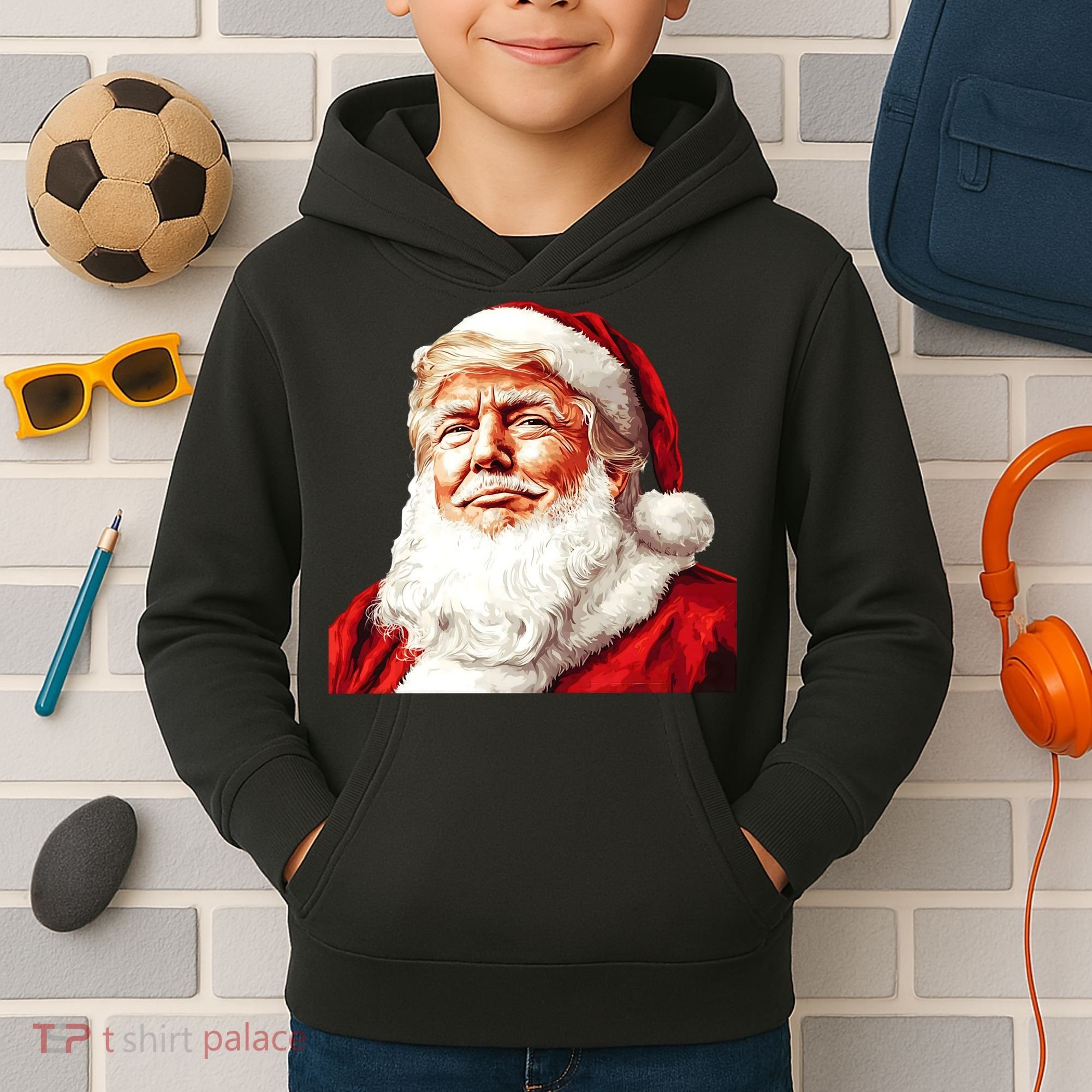 President Donald Trump Santa Claus Kids Hoodie